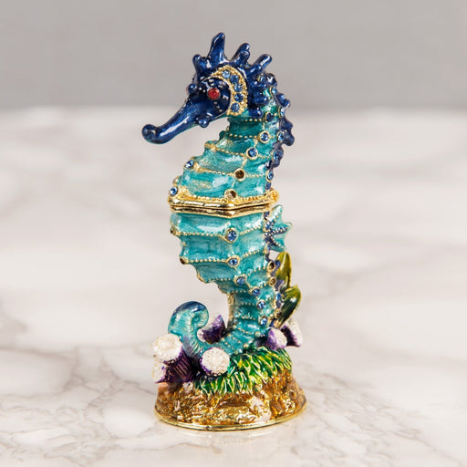 TRINKET FIGURINE BLUE SEAHORSE - Bumbletree Ltd