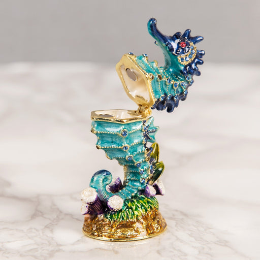 TRINKET FIGURINE BLUE SEAHORSE - Bumbletree Ltd