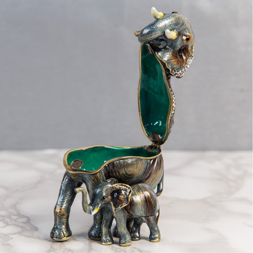 TRINKET FIGURINE ELEPHANT AND CALF - Bumbletree Ltd