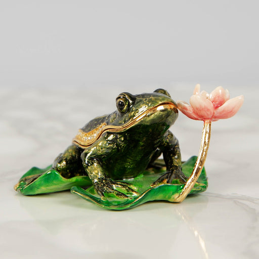 TRINKET FIGURINE - FROG ON A LILY PAD - Bumbletree Ltd