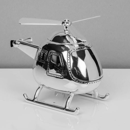SILVER PLATED HELICOPTER MONEY BOX - Bumbletree Ltd