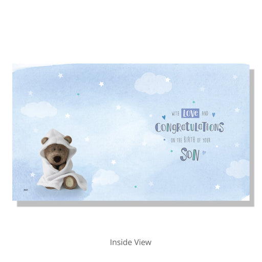 Welcome Little Boy Birth Card - Bumbletree Ltd