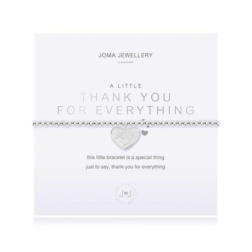 A LITTLE THANK YOU FOR EVERYTHING SILVER BRACELET - Bumbletree Ltd