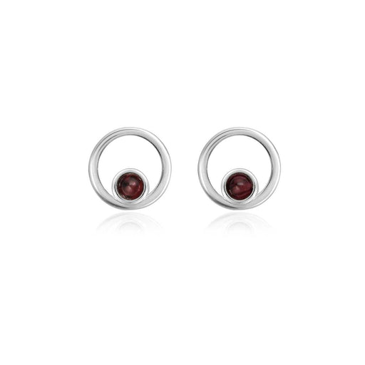 TREASURE THE LITTLE THINGS BIRTHSTONE EARRINGS JANUARY GARNET - Bumbletree Ltd