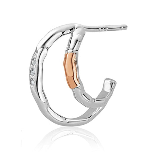 Ripples Half Hoop White Topaz Earrings - Bumbletree Ltd