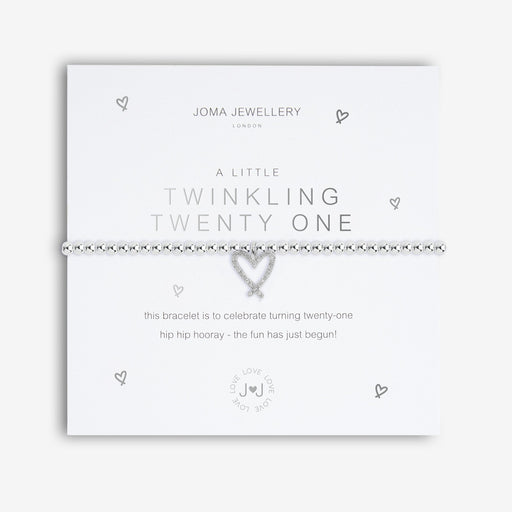 A Little 'Twinkling Twenty One' Bracelet Silver - Bumbletree Ltd