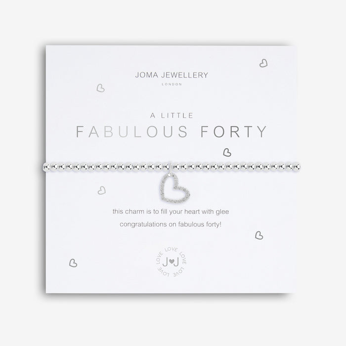 A Little 'Fabulous Forty' Bracelet Silver - Bumbletree Ltd