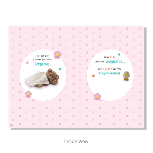 Baby Girl Birth Card - Bumbletree Ltd