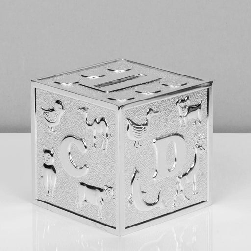 SILVER PLATED ALPHABET MONEY BOX - Bumbletree Ltd