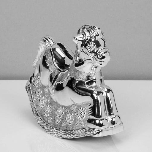 SILVER PLATED ROCKING HORSE MONEY BOX - Bumbletree Ltd