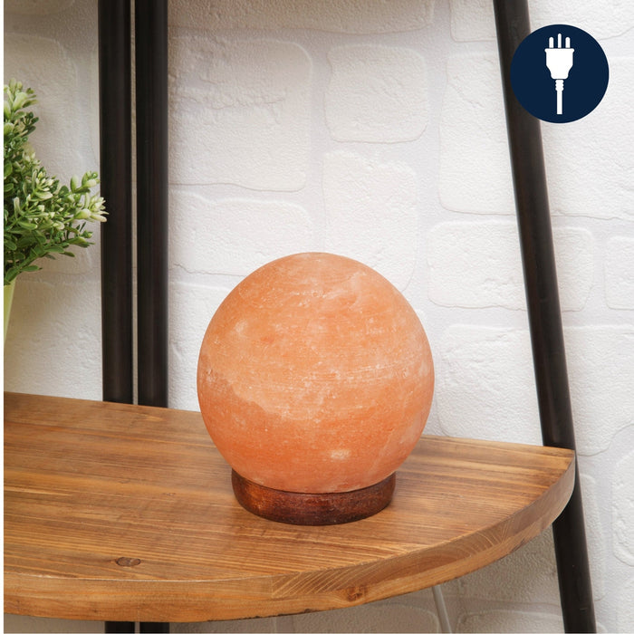 HIMALAYAN ROCK SALT SPHERE LAMP - 5" - Bumbletree Ltd