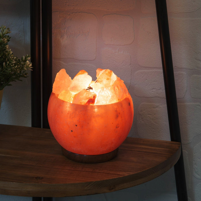 HIMALAYAN ROCK SALT FIRE EFFECT BASKET LAMP - Bumbletree Ltd