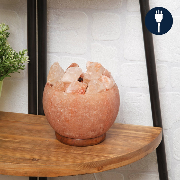 HIMALAYAN ROCK SALT FIRE EFFECT BASKET LAMP - Bumbletree Ltd