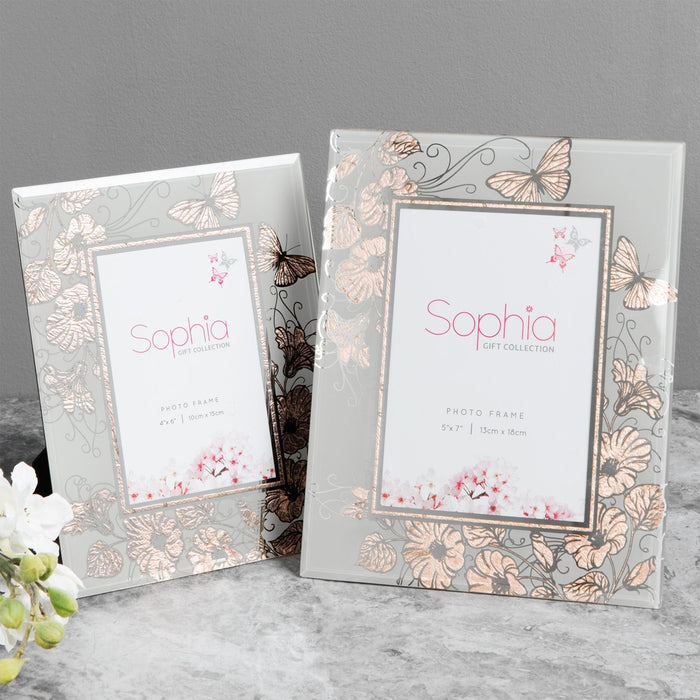5" X 7" - ROSE GOLD COLLECTION BUTTERFLY PHOTO FRAME - Bumbletree Ltd