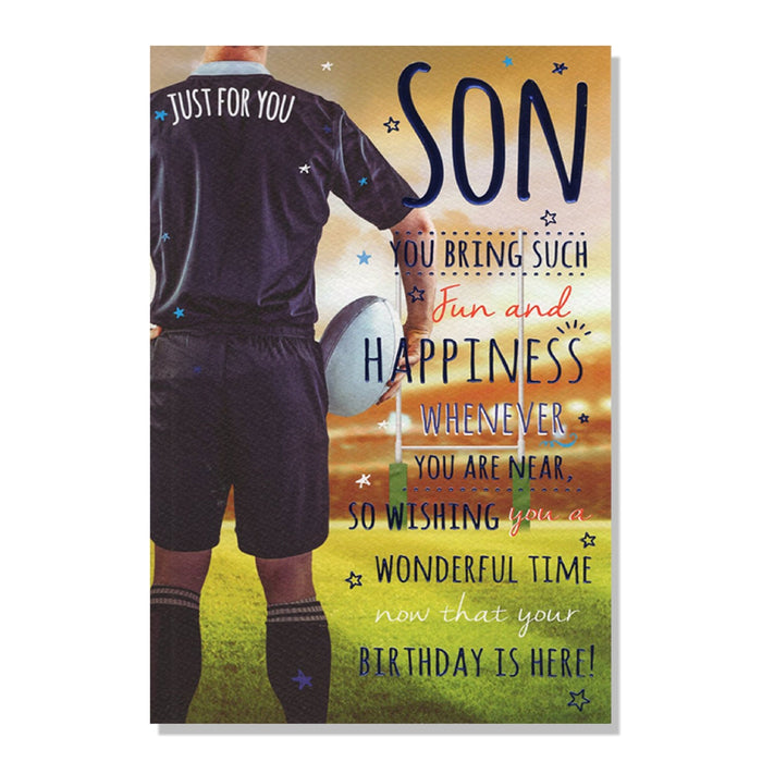 Rugby Son Birthday Card - Bumbletree Ltd