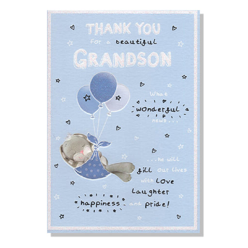 Thank You For A Beautiful Grandson Card - Bumbletree Ltd
