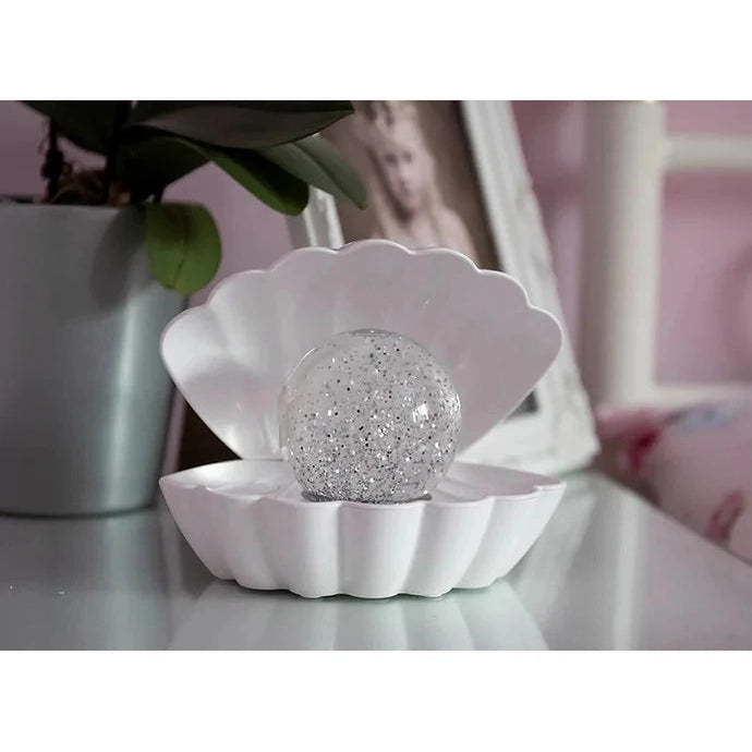 Sea Shell LED Colour Changing Mood Lamp Silver Metallic Bumbletree