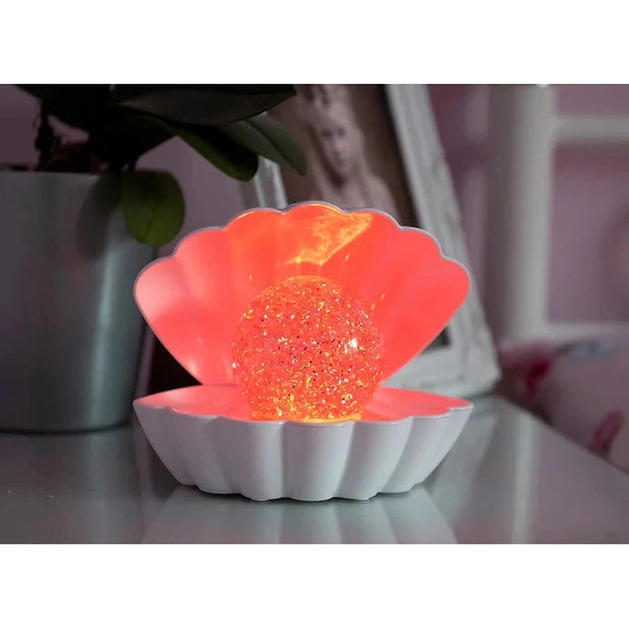 Sea Shell LED Colour Changing Mood Lamp Silver Metallic Bumbletree