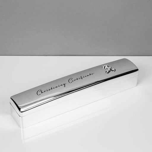 Silver Plated Christening Certificate Holder - Bumbletree Ltd