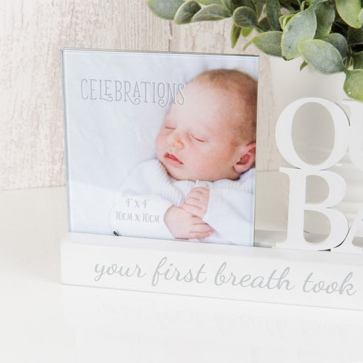 4" X 4" - CUT OUT PHOTO FRAME - OUR BABY - Bumbletree Ltd