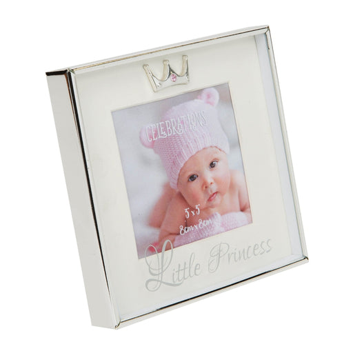 3" X 3" - SILVER PLATED BOX FRAME - LITTLE PRINCESS - Bumbletree Ltd
