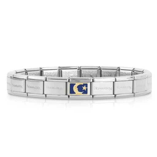 NOMINATION Classic Gold & Blue Moon & Star Plate Charm - Bumbletree Ltd
