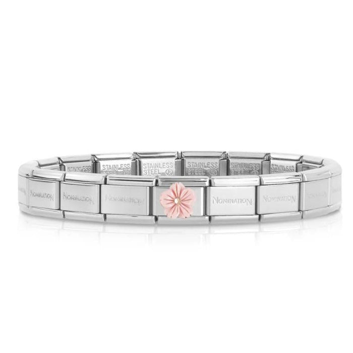 NOMINATION Classic Rose Gold & Rose Coral Flower Charm - Bumbletree Ltd