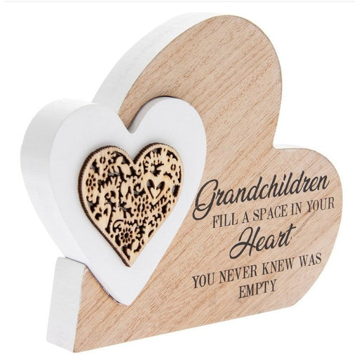Grandchildren Fill A Space In Your Heart Sentiment Plaque - Bumbletree Ltd