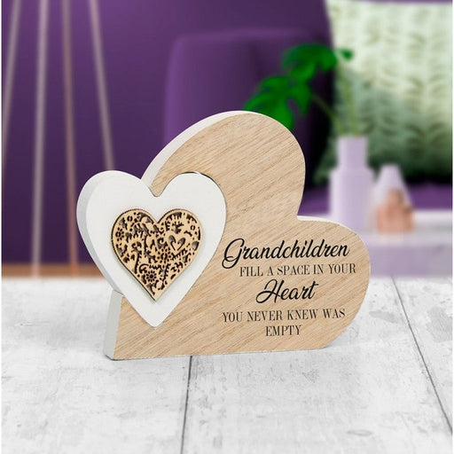Grandchildren Fill A Space In Your Heart Sentiment Plaque - Bumbletree Ltd