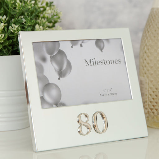 6" X 4" - BIRTHDAY FRAME WITH 3D NUMBER - 80 - Bumbletree Ltd