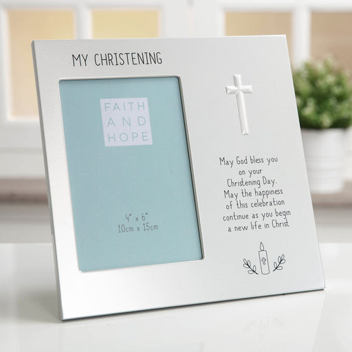 4" X 6" - ALUMINIUM MY CHRISTENING PHOTO FRAME - Bumbletree Ltd