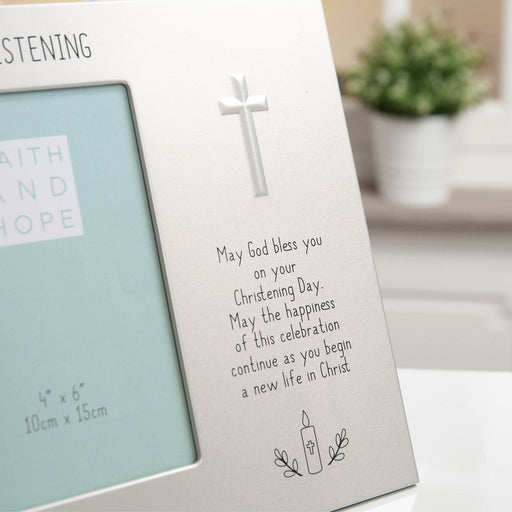 4" X 6" - ALUMINIUM MY CHRISTENING PHOTO FRAME - Bumbletree Ltd
