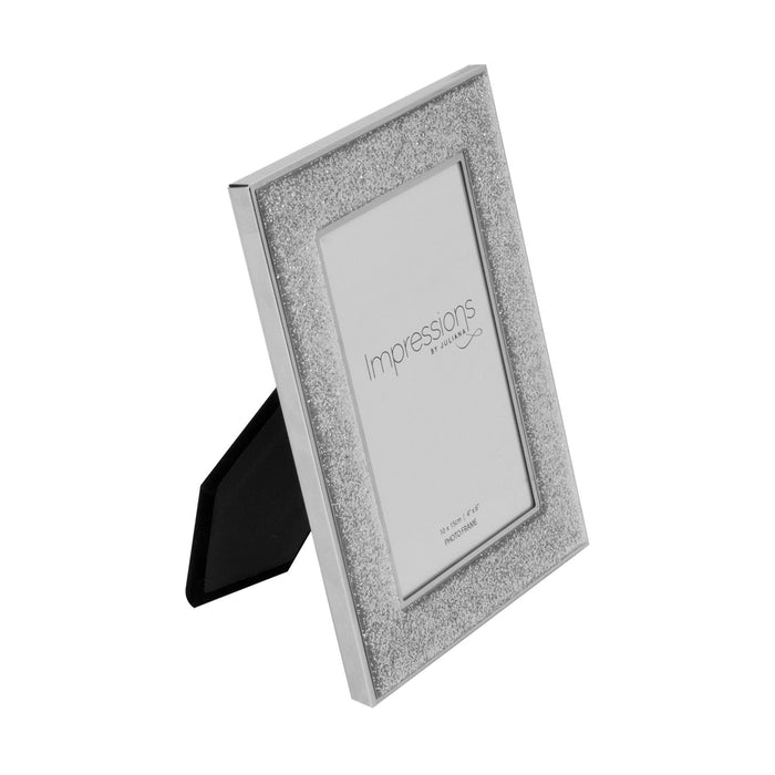 4" X 6" - SILVER COLOUR GLITTER PHOTO FRAME - Bumbletree Ltd