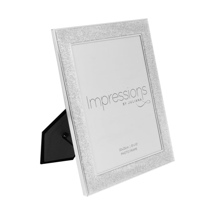 8" X 10" - SILVER COLOUR GLITTER PHOTO FRAME - Bumbletree Ltd