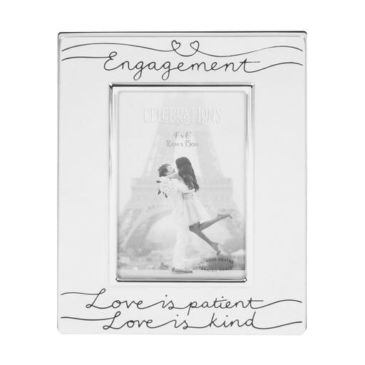 4" X 6" - SILVER PLATED ENGAGEMENT PHOTO FRAME - Bumbletree Ltd