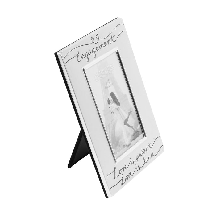 4" X 6" - SILVER PLATED ENGAGEMENT PHOTO FRAME - Bumbletree Ltd