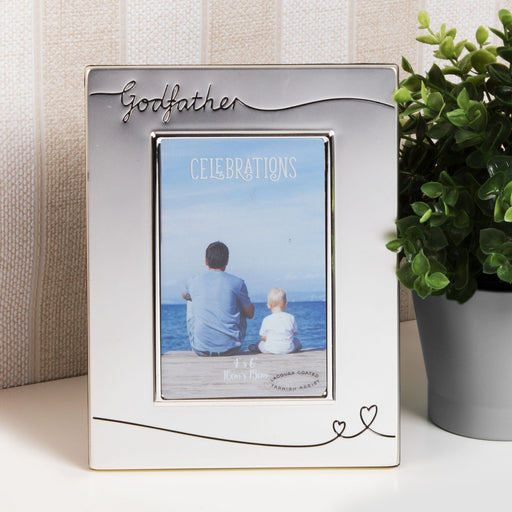 4" X 6" - SILVER PLATED GODFATHER PHOTO FRAME - Bumbletree Ltd