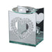 MIRROR GLASS CRYSTAL HEART OIL BURNER - Bumbletree Ltd