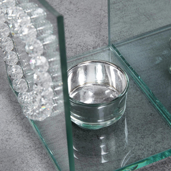 MIRROR GLASS CRYSTAL HEART OIL BURNER - Bumbletree Ltd