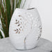 SILVER ELECTROPLATED TREE CERAMIC OVAL VASE - 24CM - Bumbletree Ltd