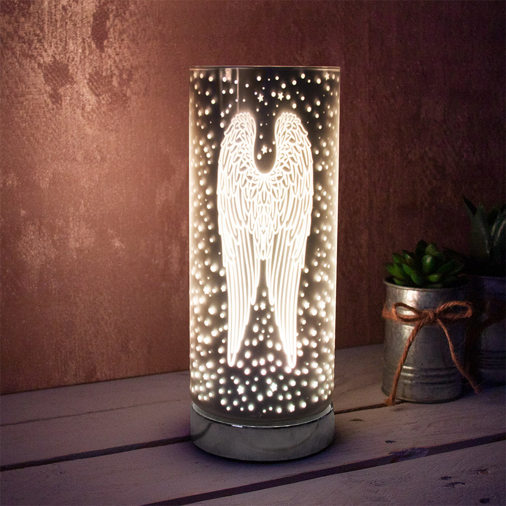 Silver Angel Wings LED Colour Changing Aroma Lamp Bumbletree