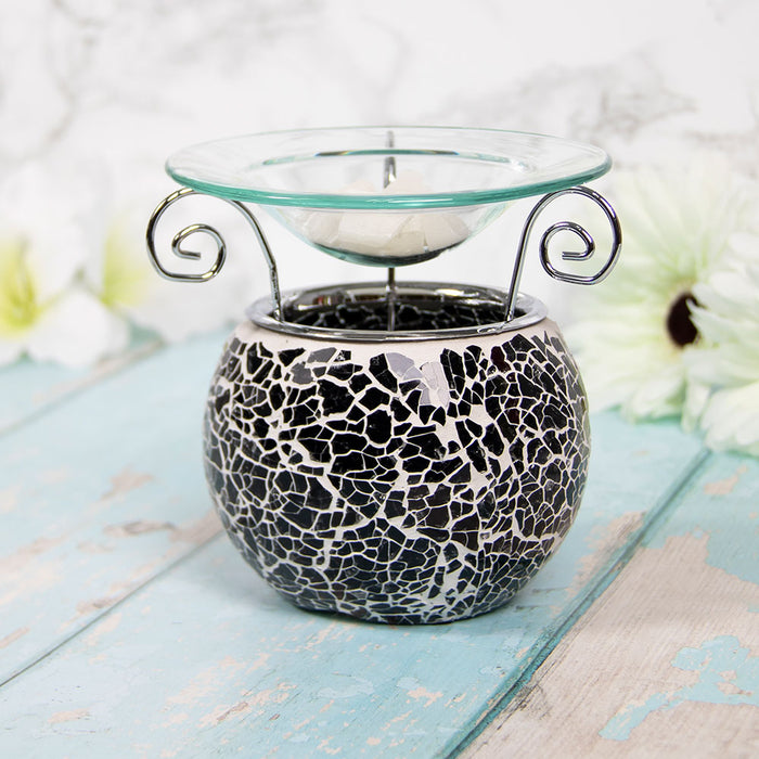 Black Mosaic Oil and Wax Melt Burner - Bumbletree Ltd