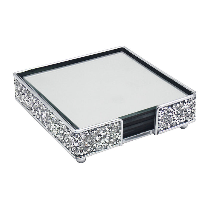 Silver Crystal Square Coaster Set Of 4 - Bumbletree Ltd