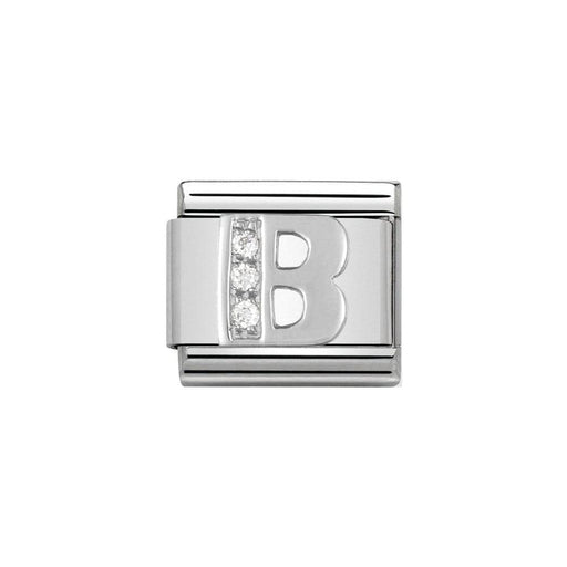 NOMINATION Classic Silver & CZ Letter B Charm - Bumbletree Ltd