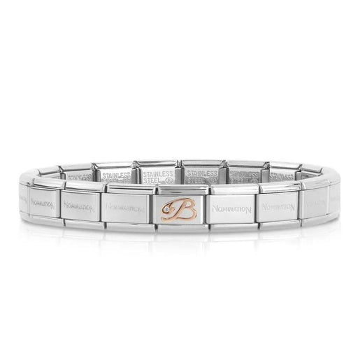 NOMINATION Classic Rose Gold & CZ Letter B Charm - Bumbletree Ltd
