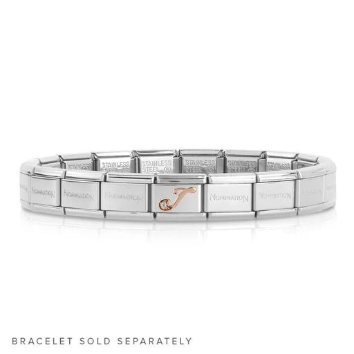 NOMINATION Classic Rose Gold & CZ Letter J Charm - Bumbletree Ltd