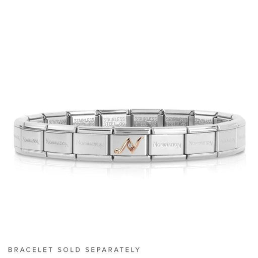 NOMINATION Classic Rose Gold & CZ Letter N Charm - Bumbletree Ltd