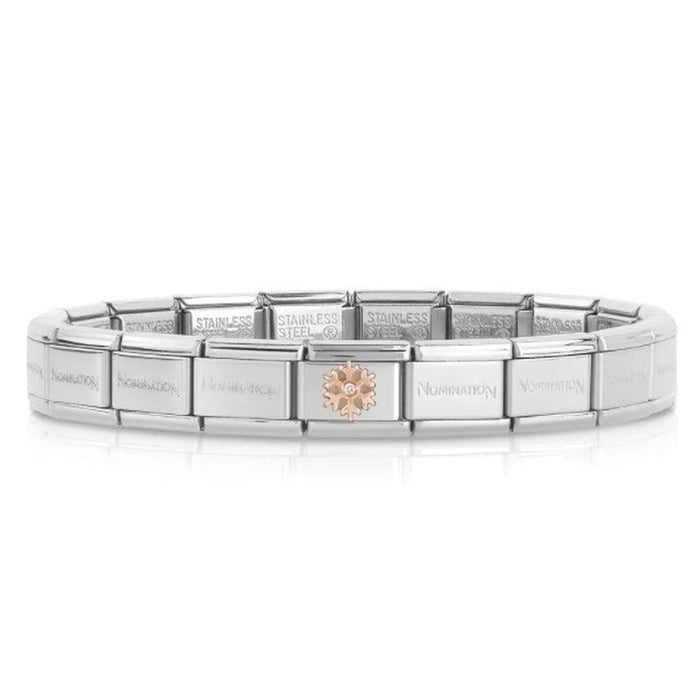 NOMINATION Classic Rose Gold & White CZ Snowflake Charm - Bumbletree Ltd