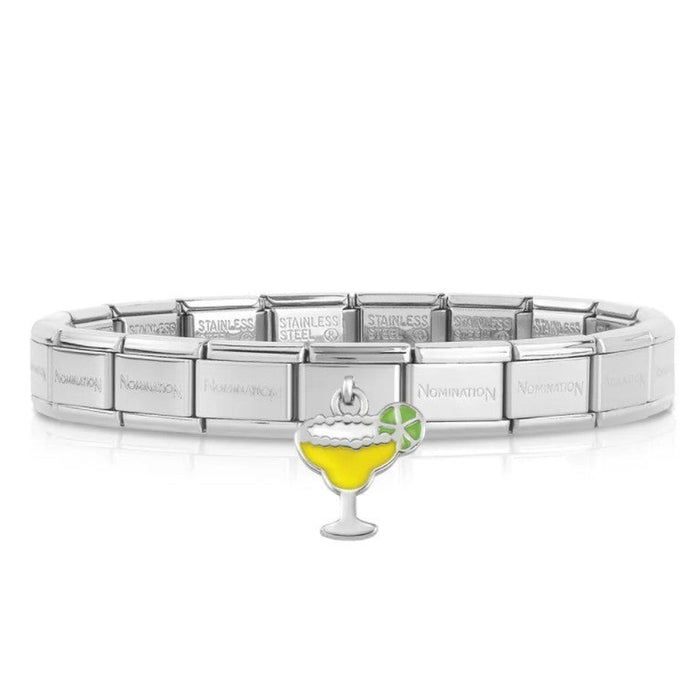 NOMINATION Classic Silver & Yellow Cocktail Drop Charm - Bumbletree Ltd