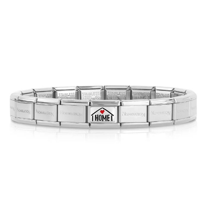 NOMINATION Classic Silver Home with Red Heart Charm - Charms - Nomination - Bumbletree Ltd